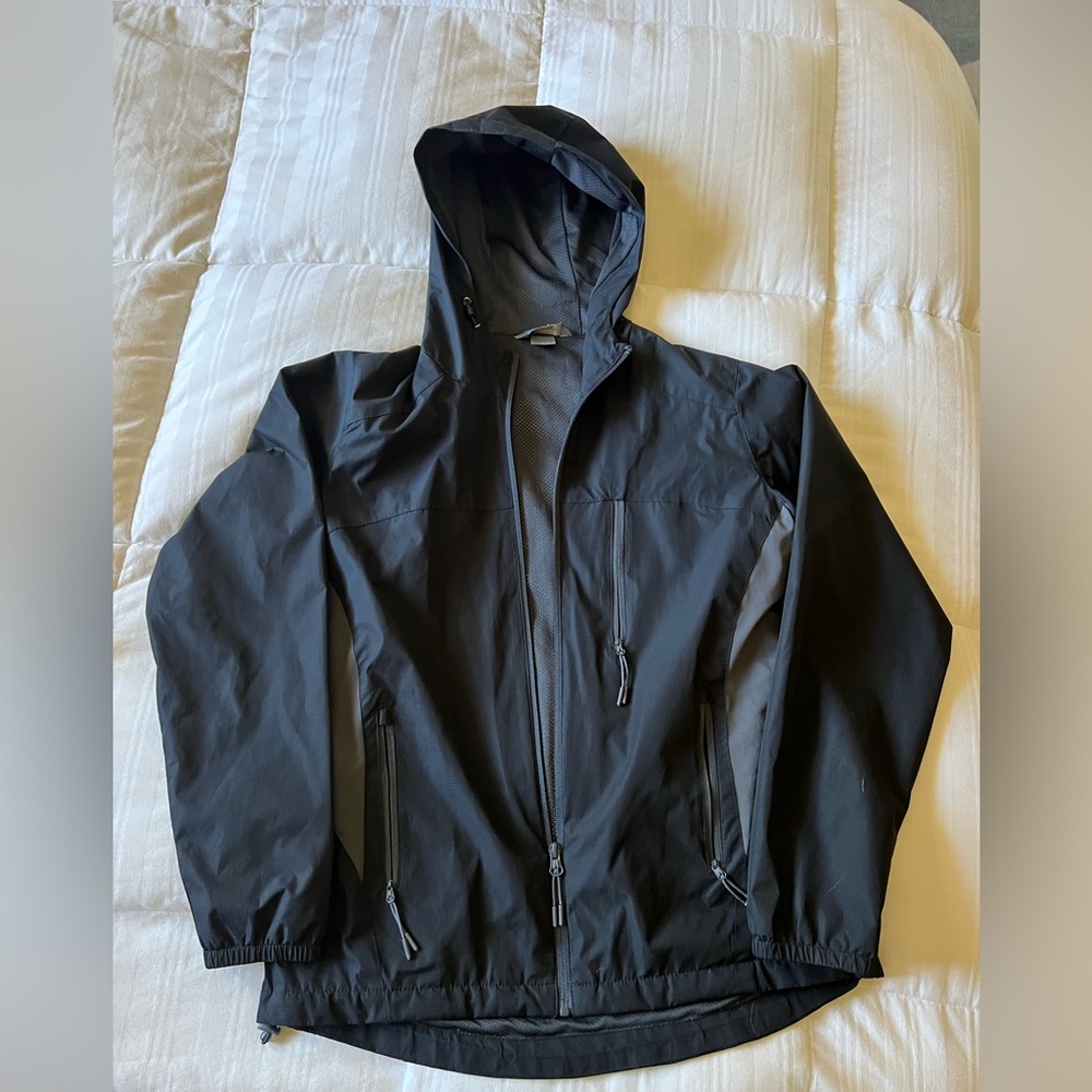Black rain jacket